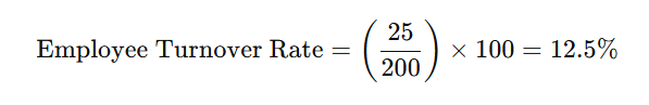 example of employee turnover rate formula application