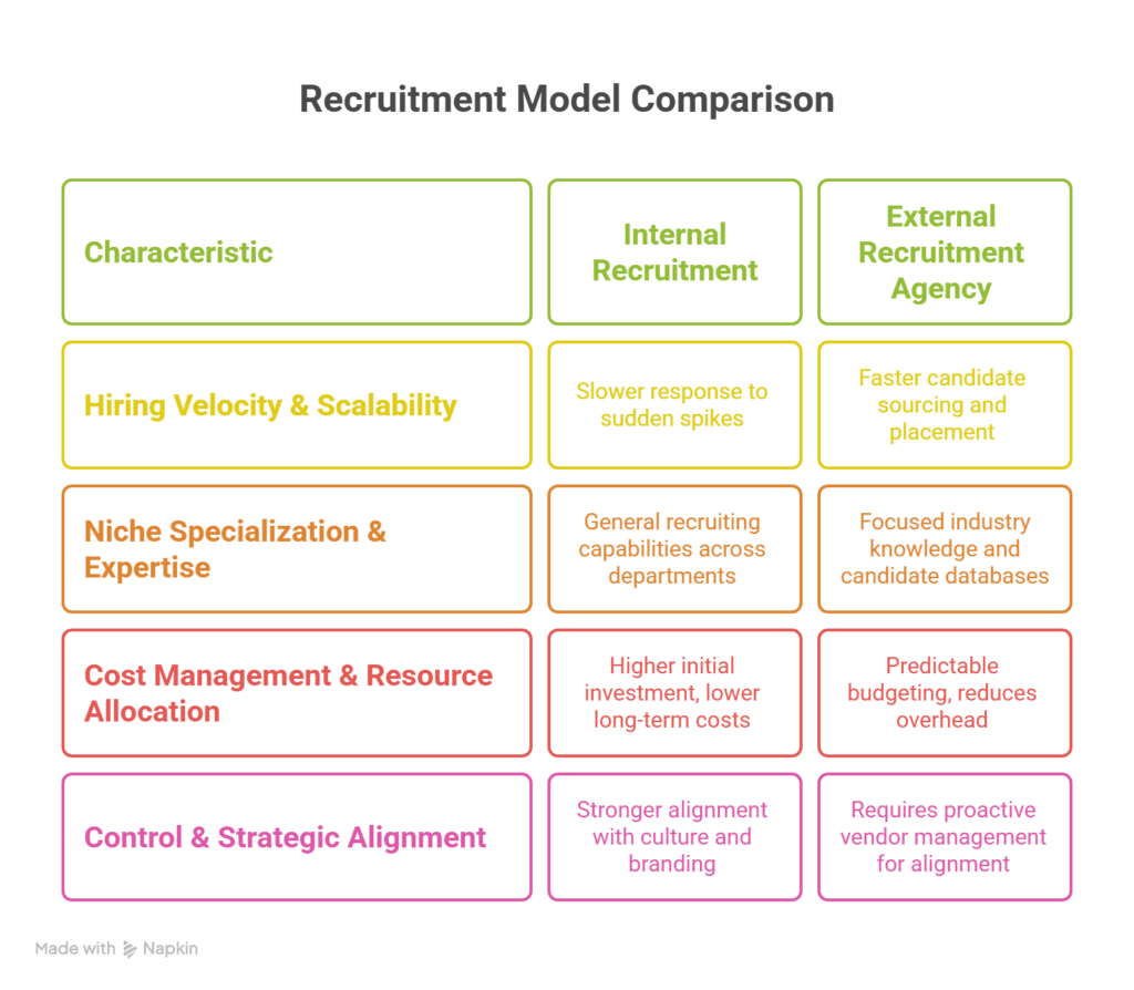 choose between inhouse recruitment and staffing agencies
