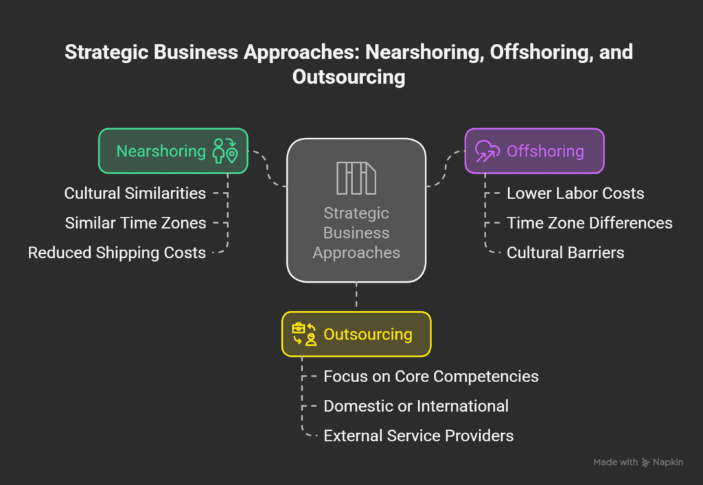 nearshore vs offshore vs outsource