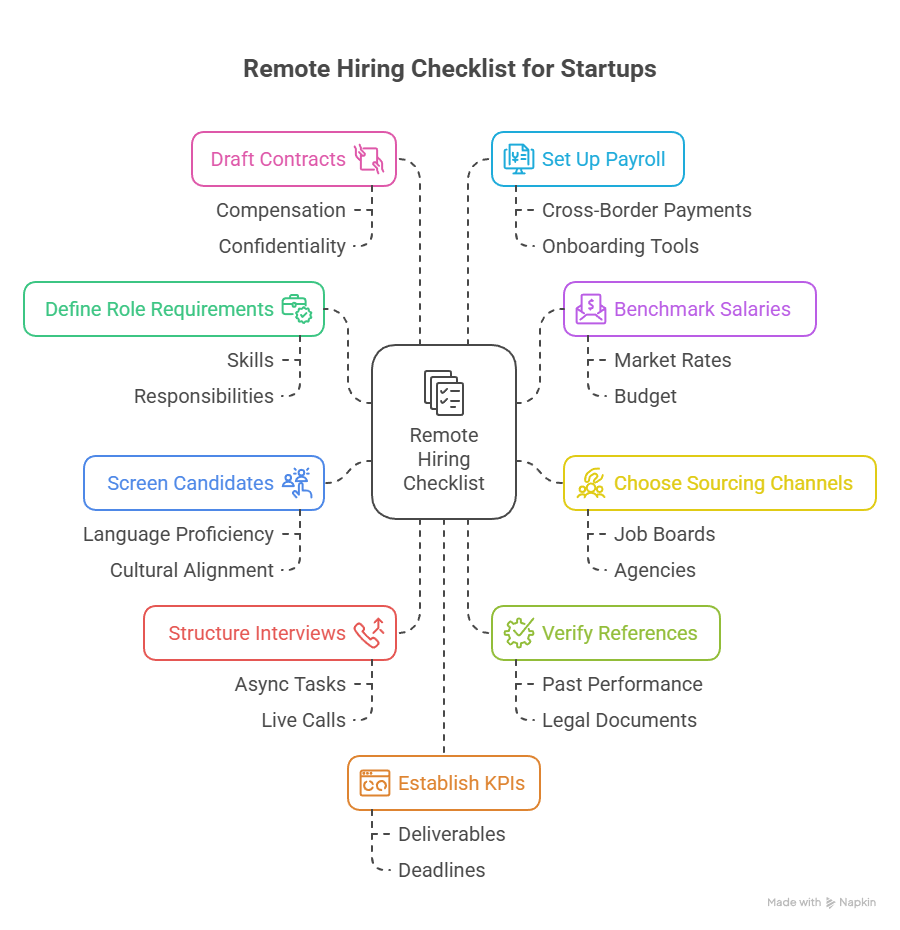 remote employee hiring checklist for american startups